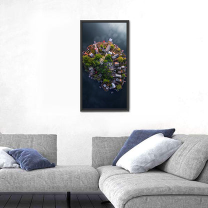 Aerial View of Lake Kavicsos Island Wall Art
