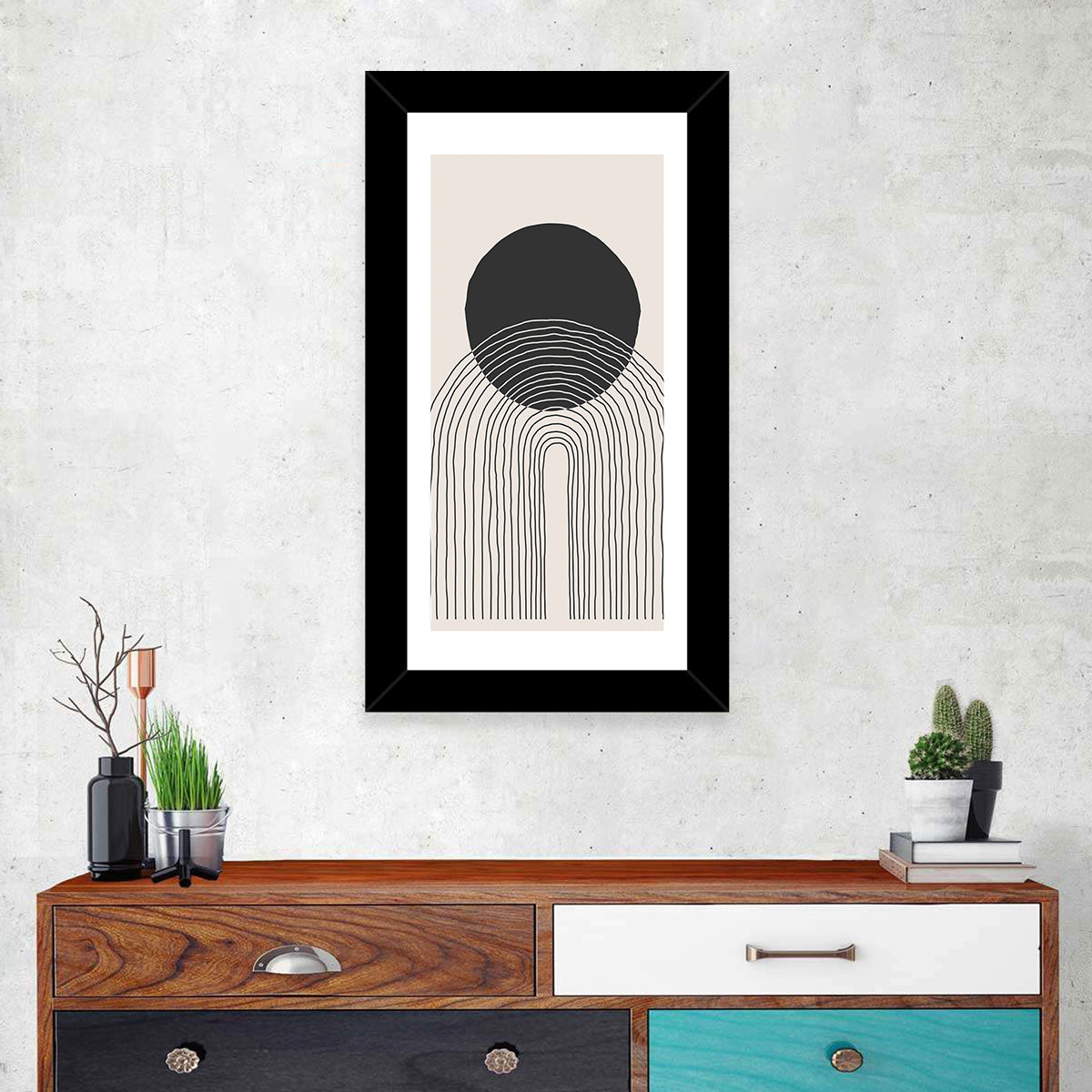 Minimalist Black Sun Wall Art