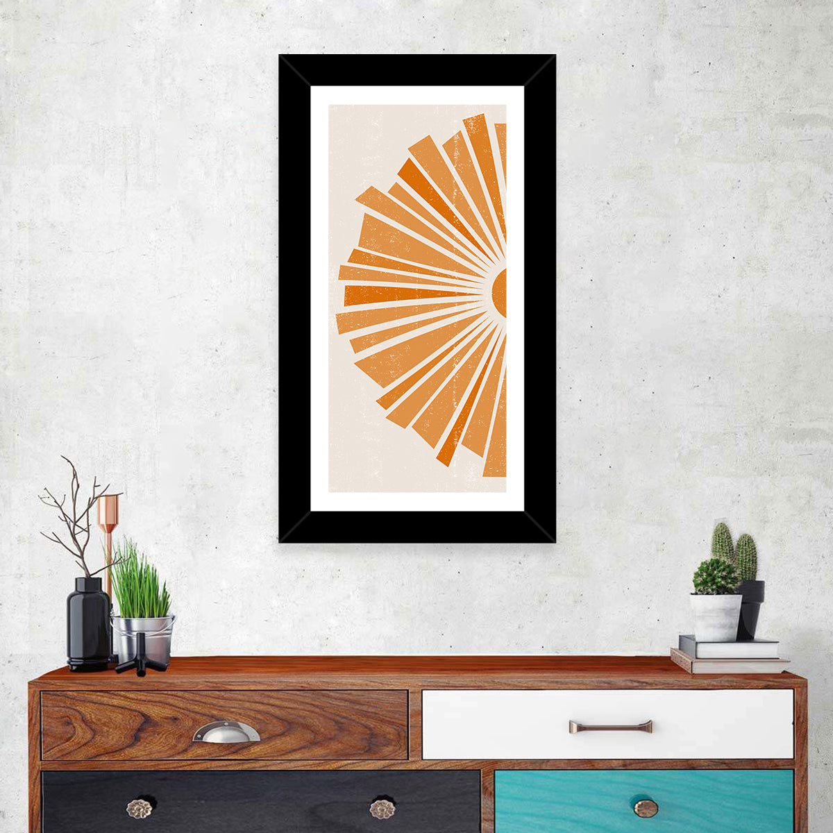 Geometric Sunset Abstract Wall Art