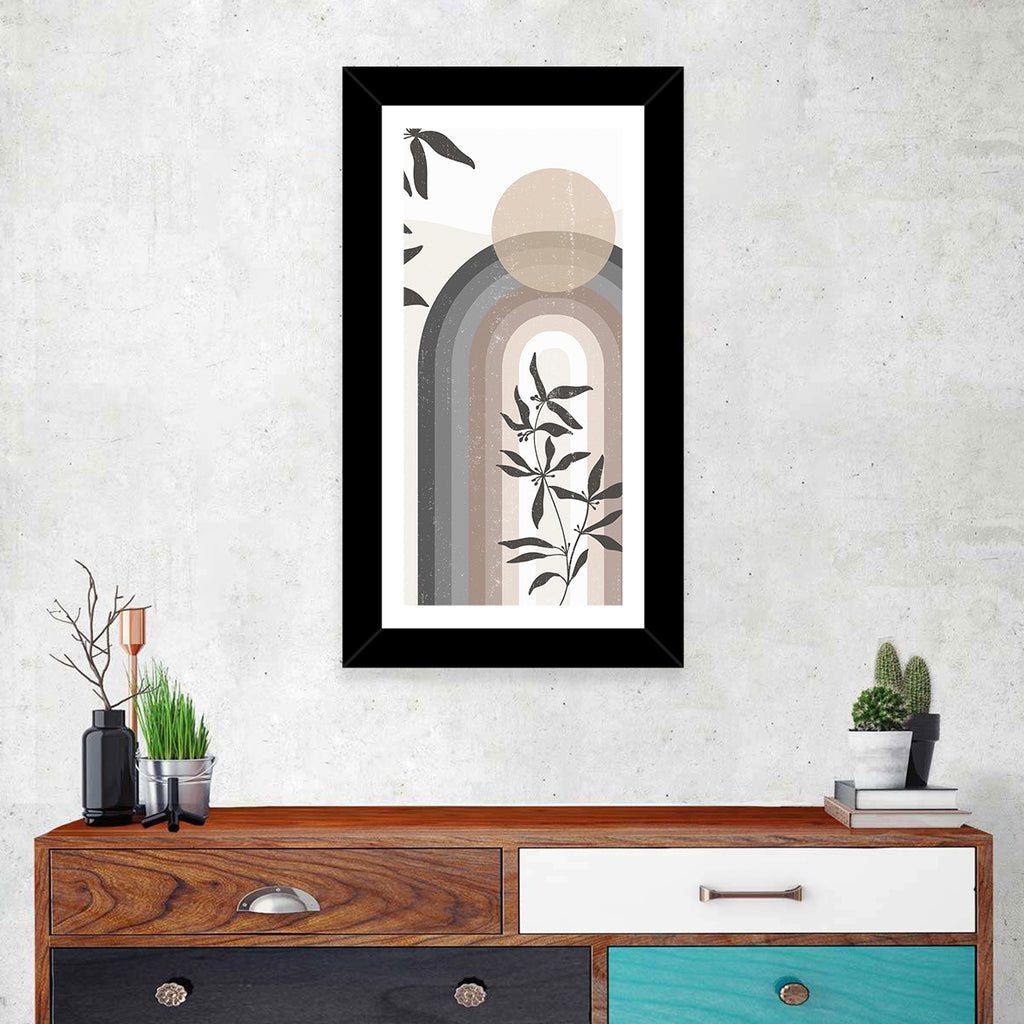Taupe Rainbow Botanical Arch Wall Art