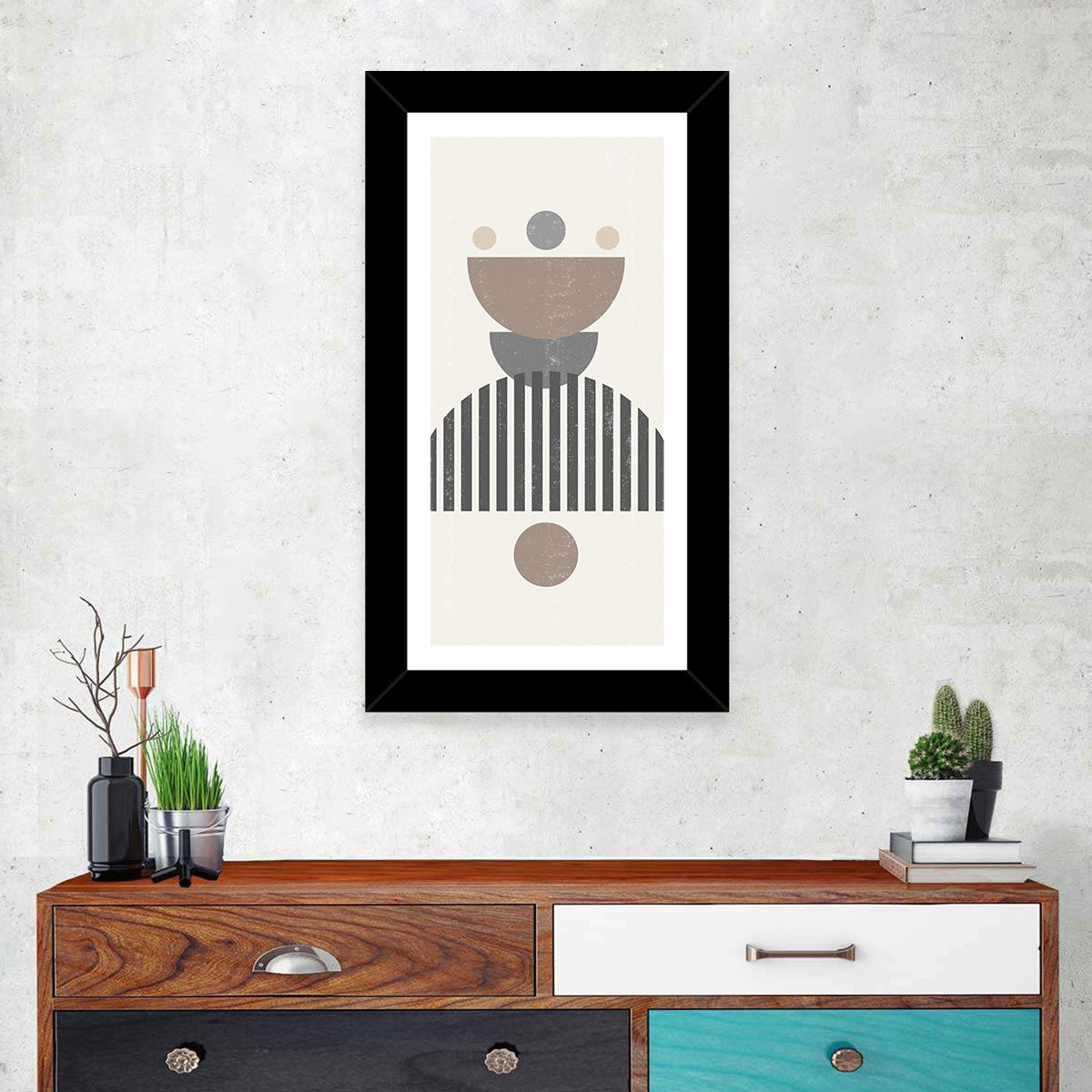 Stacked Sun and Moon Minimalist Wall Art