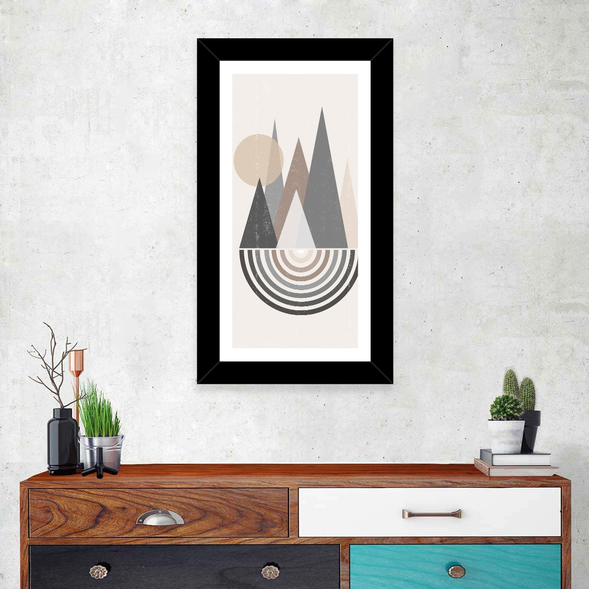 Minimalist Boho Pyramids Wall Art
