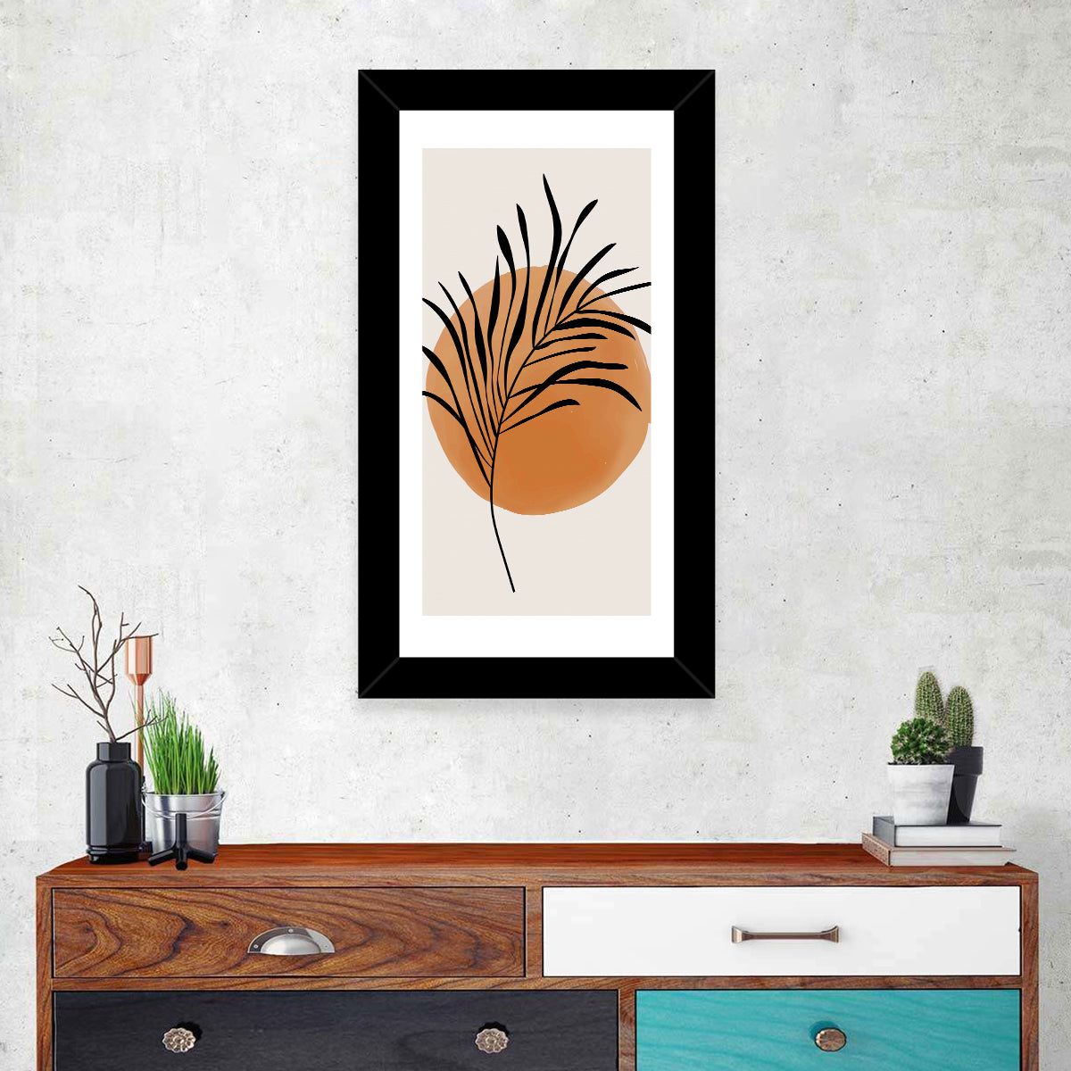 Long Palm Frond Minimalist Wall Art