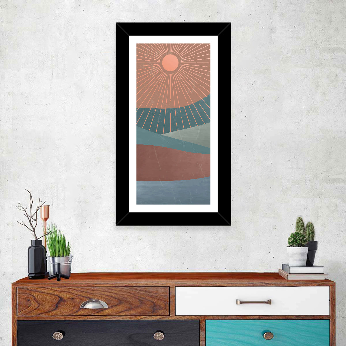 Minimalist Mountain Sunrise Wall Art