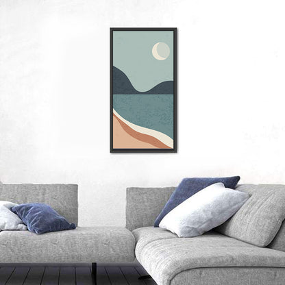 Crescent Moon Mountain Lake Wall Art