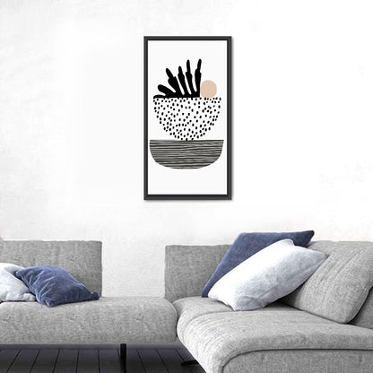 Palm Leaf with Stacked Bowls Wall Art