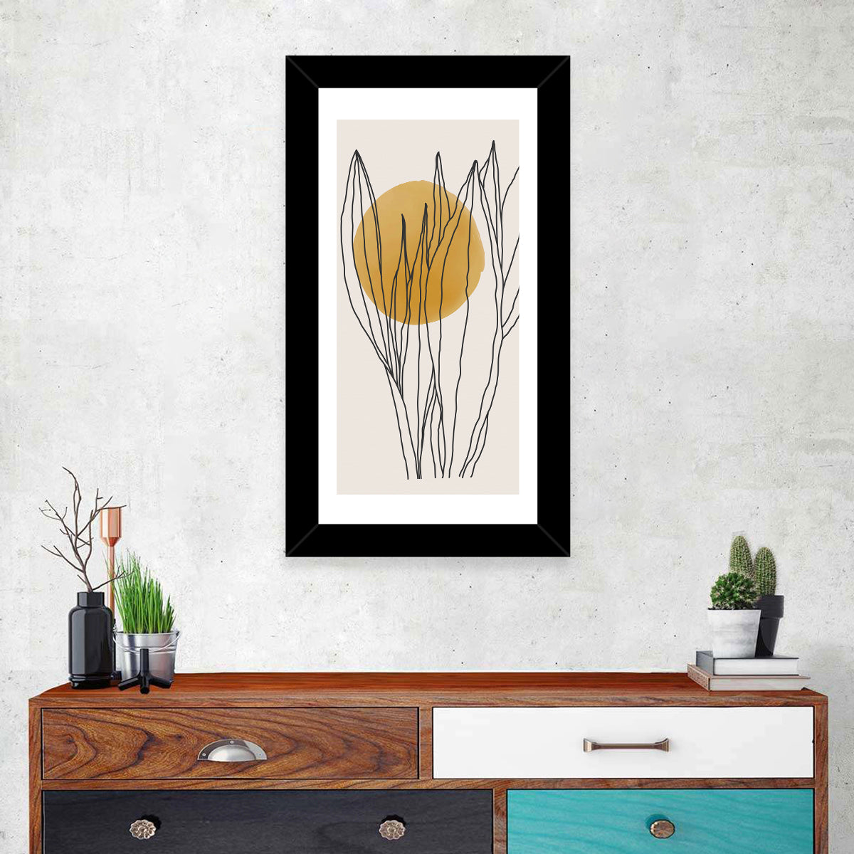Leaves Catching Sun Wall Art in a room, portrait