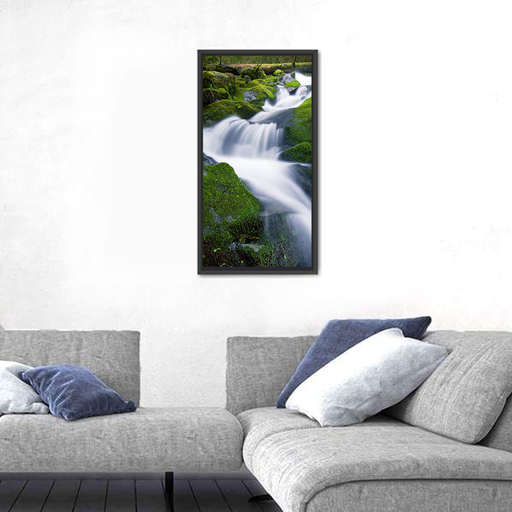 Olympic National Park Waterfall Wall Art in a room, portrait