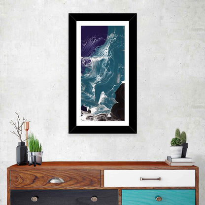 Teal and Purple Marble Texture Wall Art