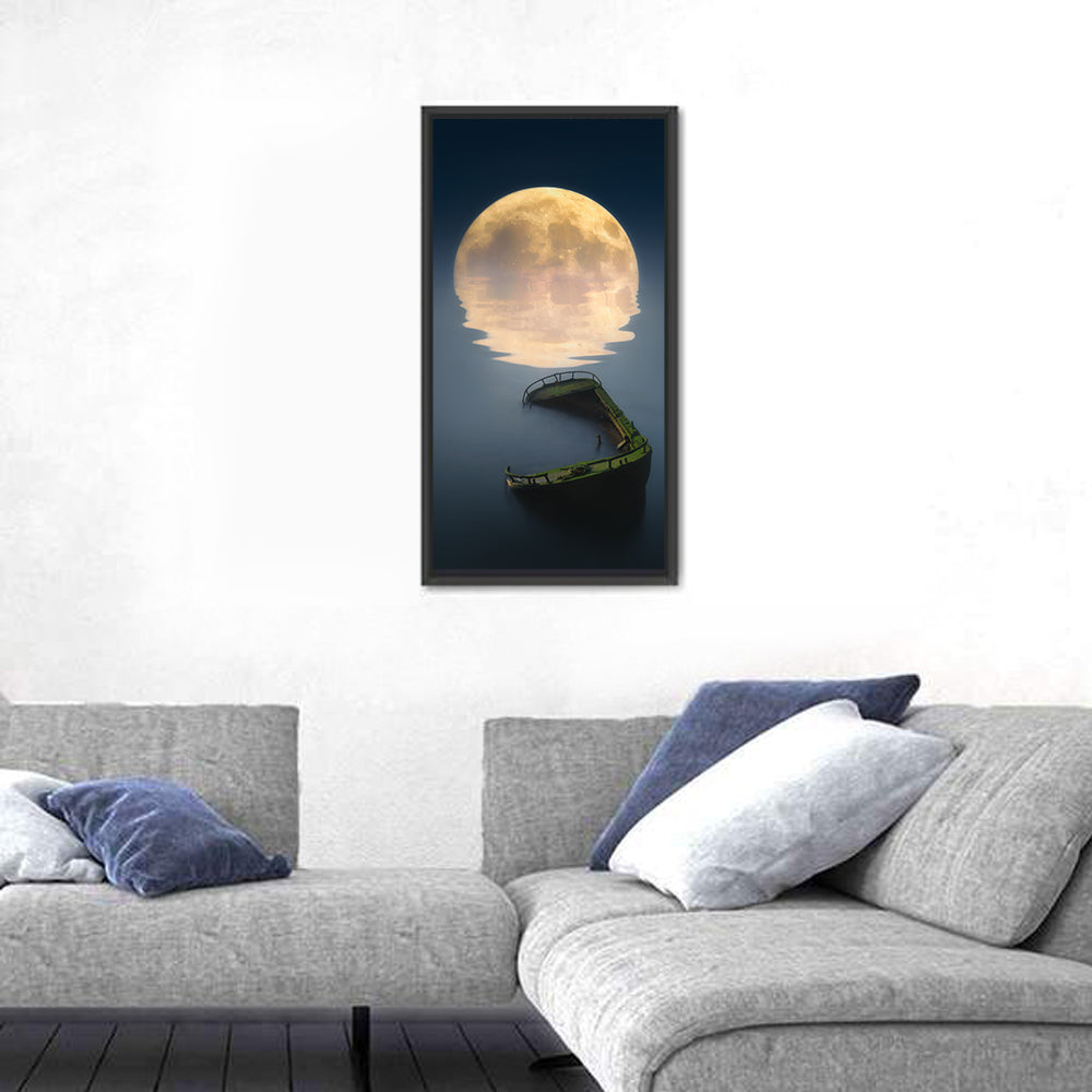 Moonlit Shipwreck Reflection Wall Art