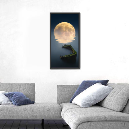 Moonlit Shipwreck Reflection Wall Art