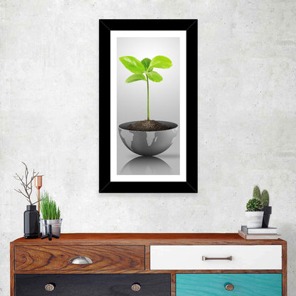 Young Plant on Globe Wall Art