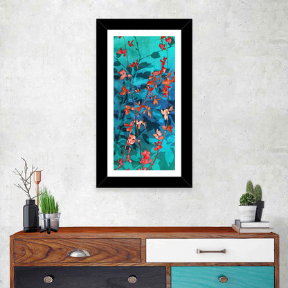 Red Leaf Branches Wall Art