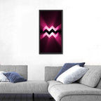 Magenta Aquarius Symbol Wall Art