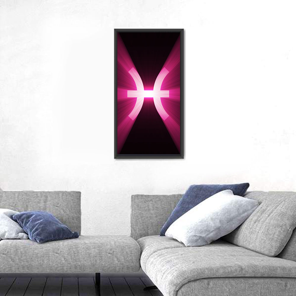Magenta Pisces Symbol Wall Art
