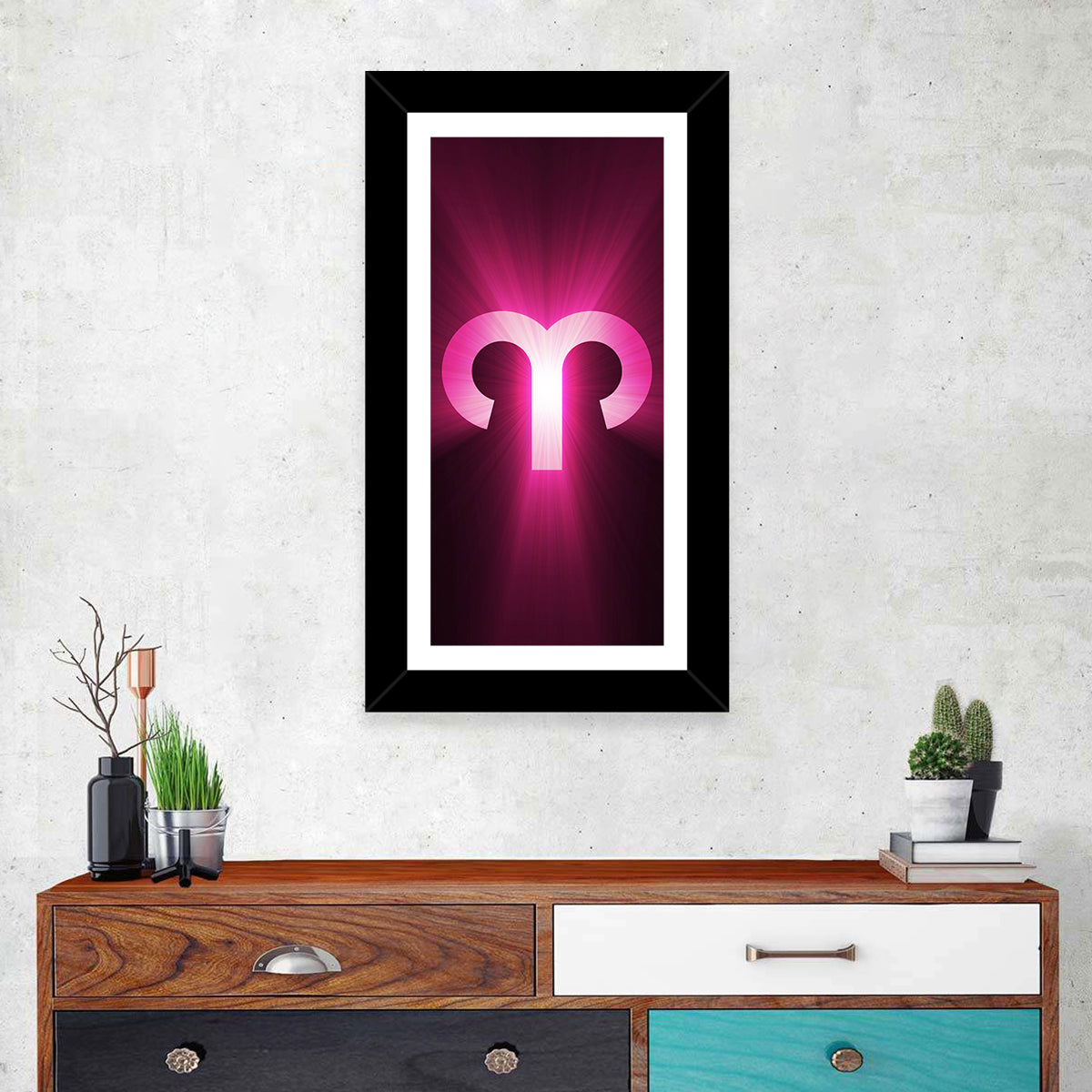 Radiant Aries Zodiac Emblem Wall Art
