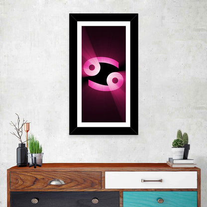 Glowing Pink Cancer Symbol Wall Art