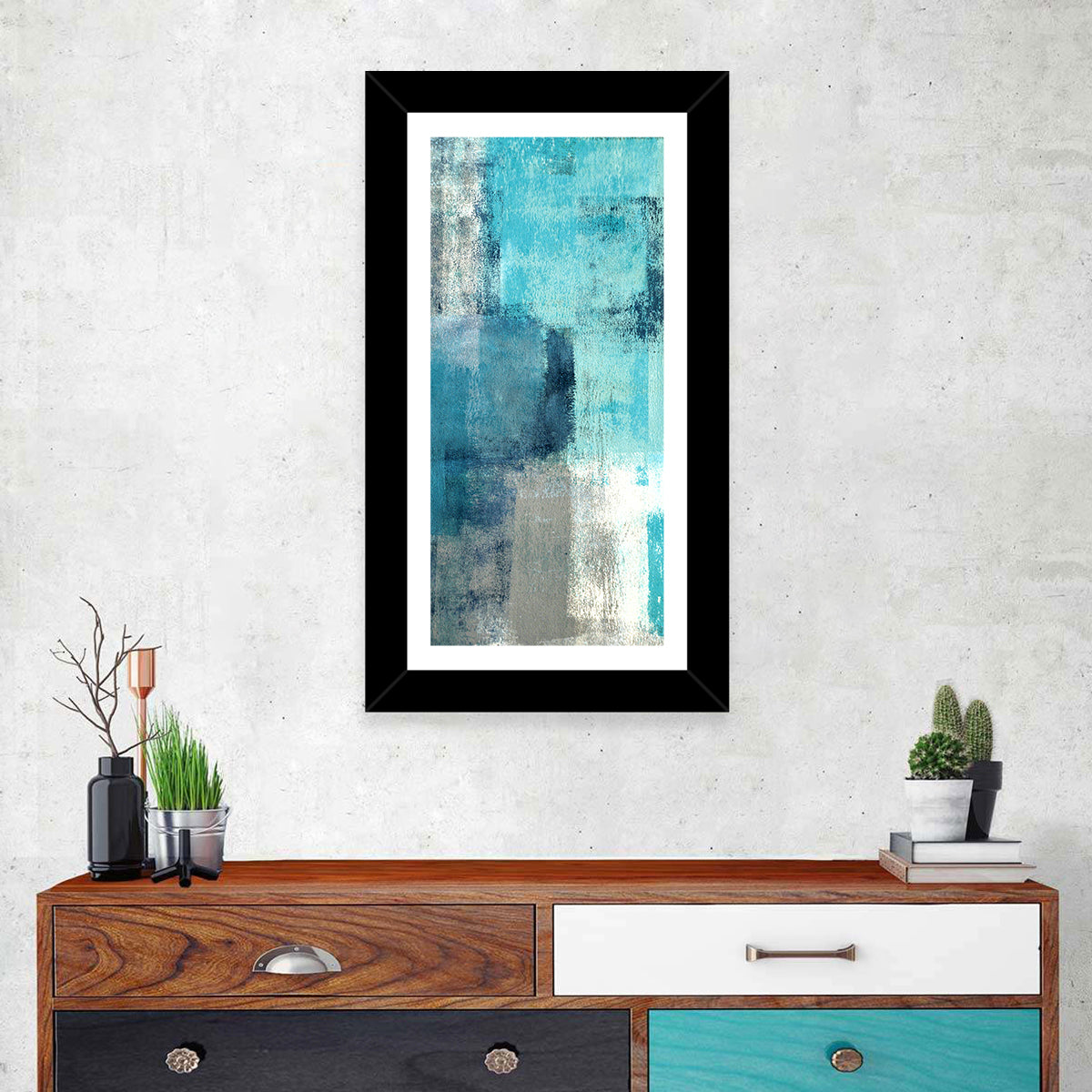 The Escape Abstract Wall Art in a room, portrait