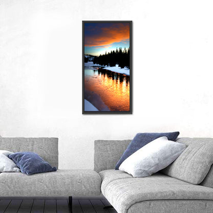 Golden Sunset Over Snowy River Wall Art