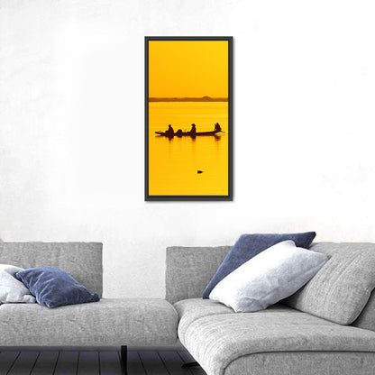 Pirogue at Golden Dusk Wall Art