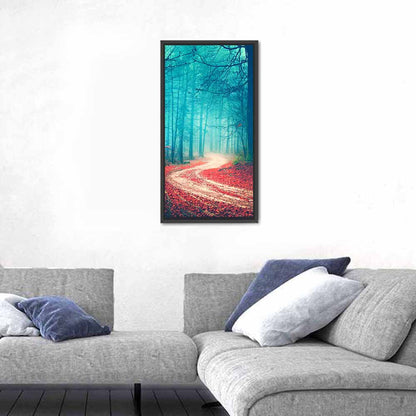 Misty Vintage Forest Road Wall Art