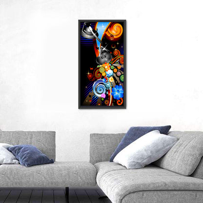 Psychedelic Turntable Illustration Wall Art