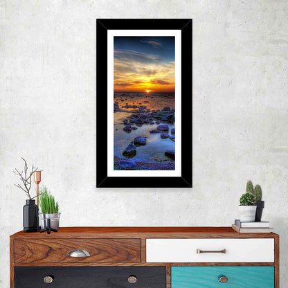 Sea Stones at Sunset Wall Art