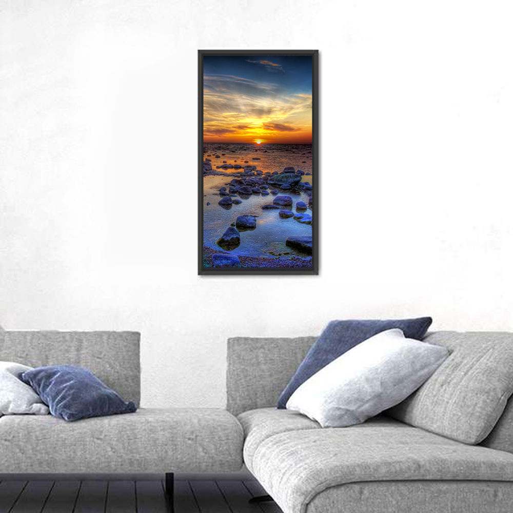 Sea Stones at Sunset Wall Art