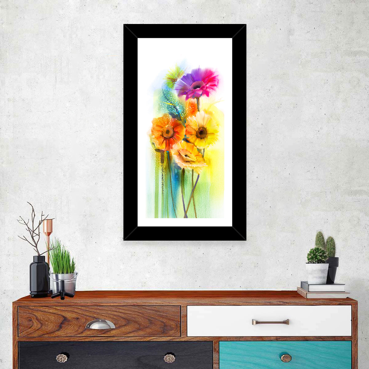 Daisy Gerbera Flowers Wall Art