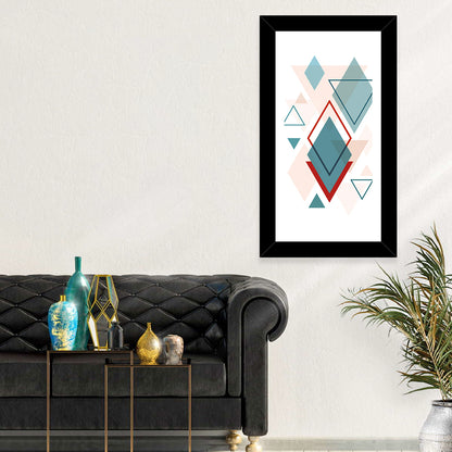 Scandinavian Teal Geometric Abstract Wall Art