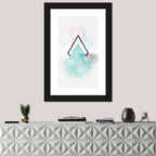 Teal Diamond Minimalist Geometry Wall Art