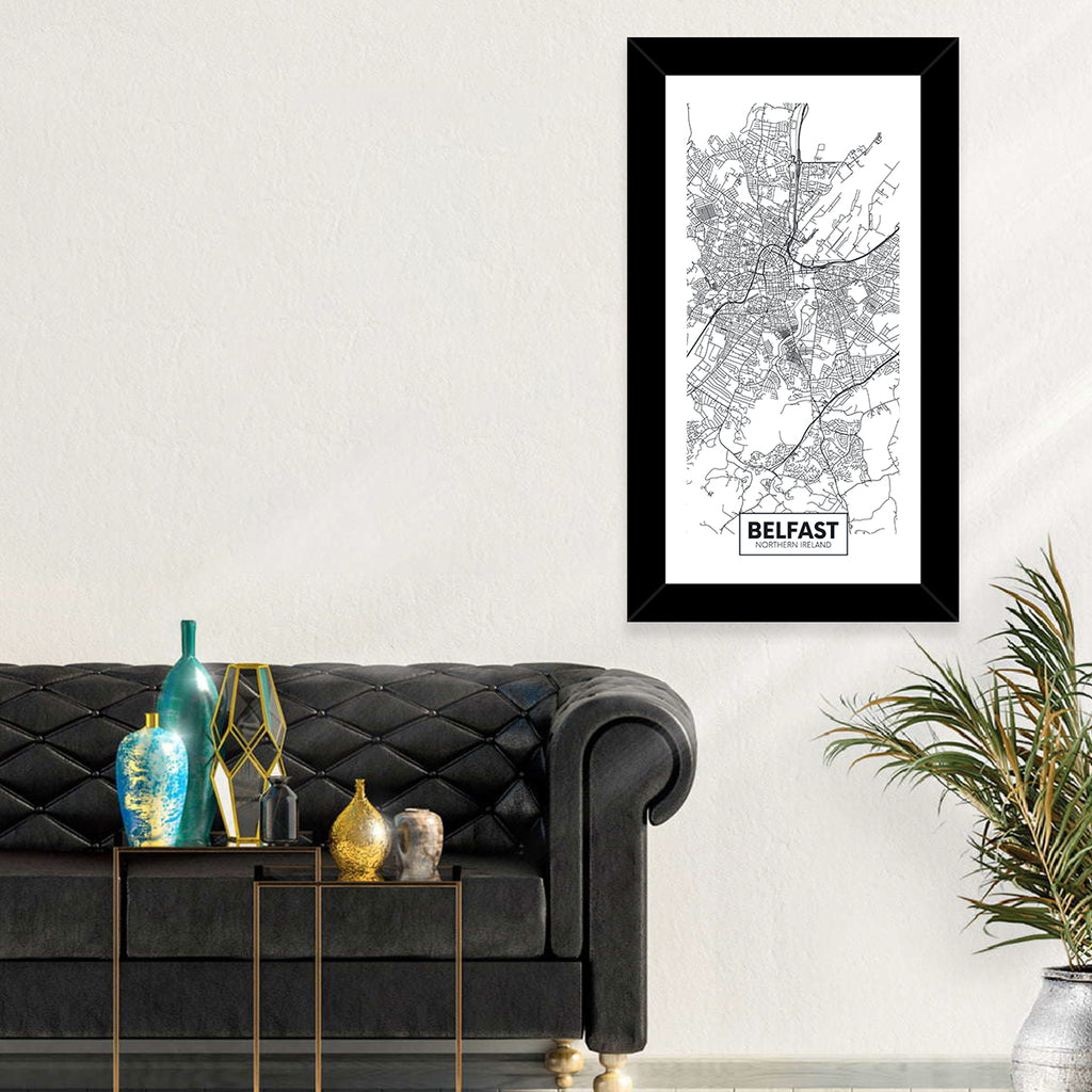 Belfast City Map Wall Art