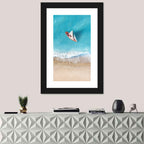 Centered Sailboat Over Turquoise Sea Wall Art