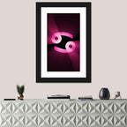 Glowing Pink Cancer Symbol Wall Art