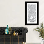 Athens City Map Wall Art