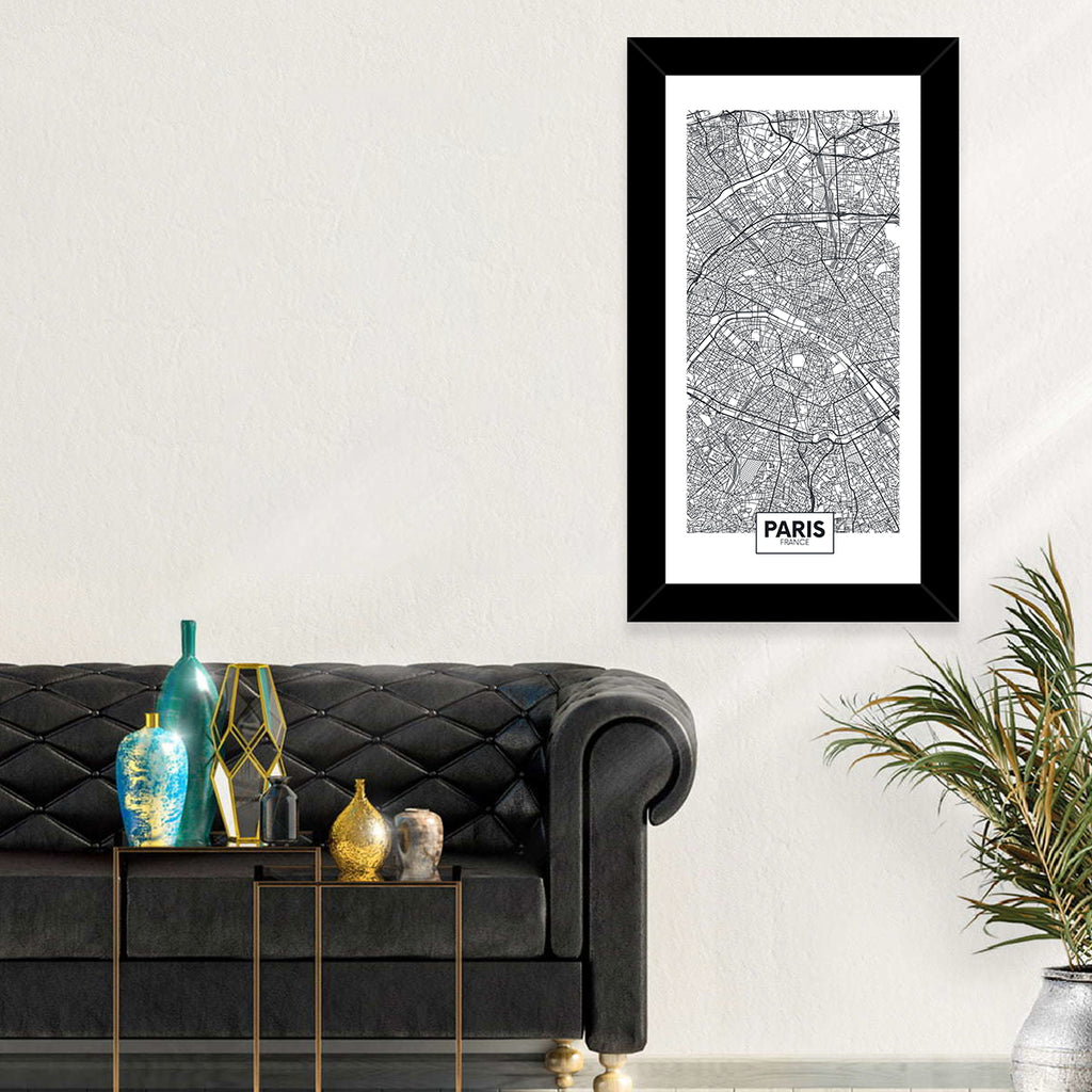 Paris Street Network Map Wall Art