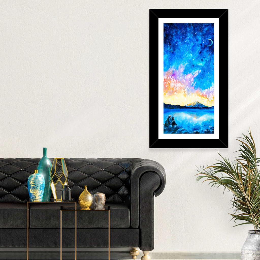 Starry Night Mountain Lake Wall Art