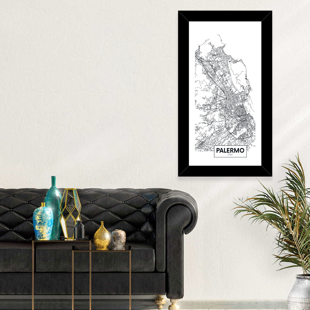 Palermo Minimalist City Map Wall Art