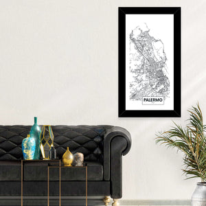 Palermo City Map Wall Art