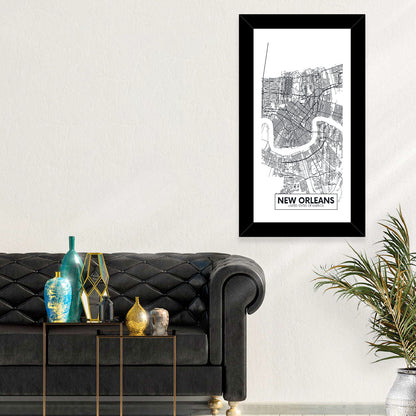 New Orleans Minimalist City Map Wall Art