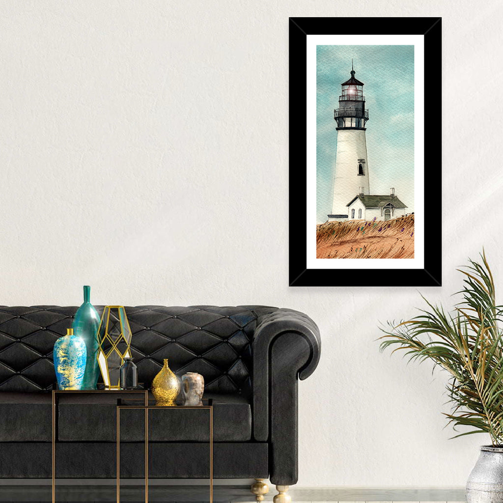 Lighthouse Over Grassy Dune Wall Art