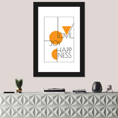 Love Joy Happiness Geometric Typography Wall Art