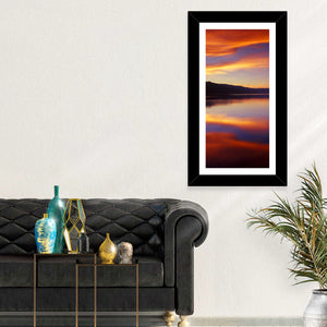 Cloudy Lake Sunset Wall Art