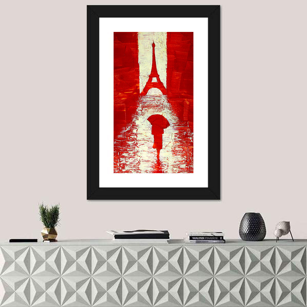 Rainy Paris Eiffel Tower Wall Art