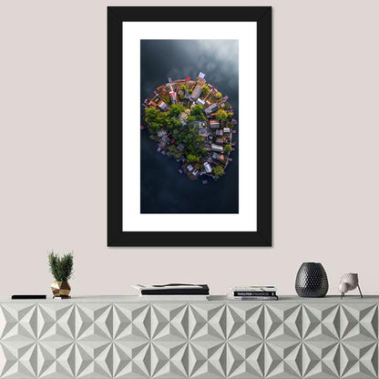 Aerial View of Lake Kavicsos Island Wall Art