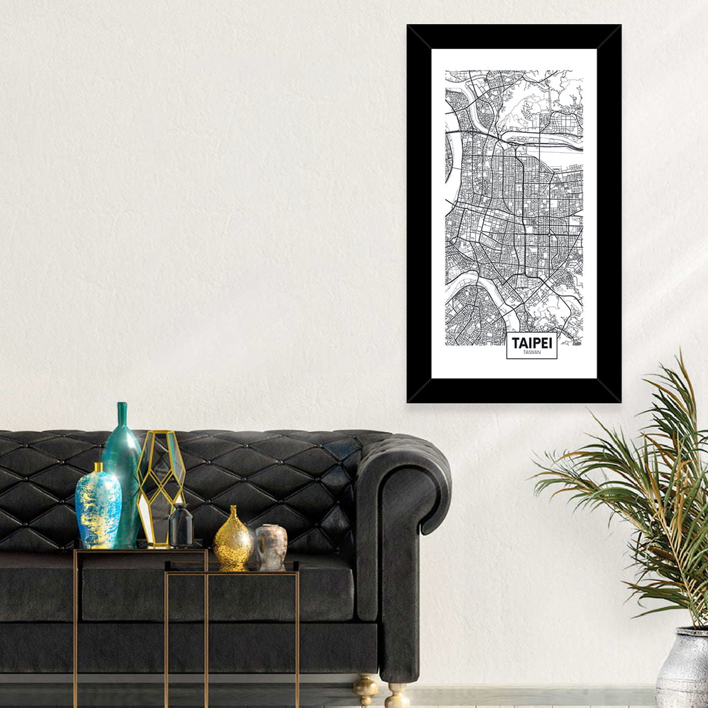 Taipei Street Grid Map Wall Art
