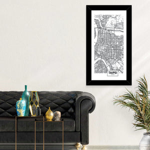 Taipei City Map Wall Art