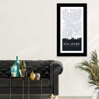 Singapore City Map Silhouette Wall Art