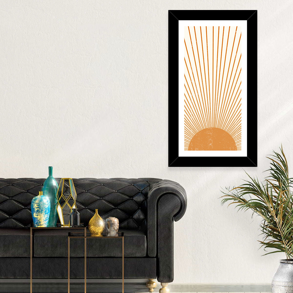 Distressed Sunburst Minimalist Wall Art