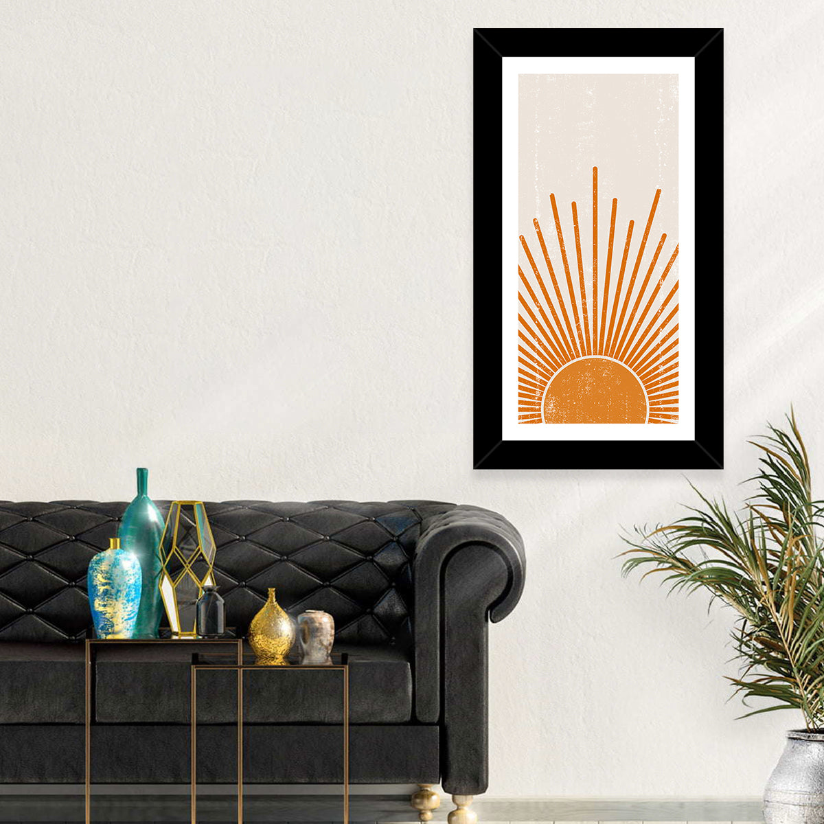 Warm Boho Sun Illustration Wall Art